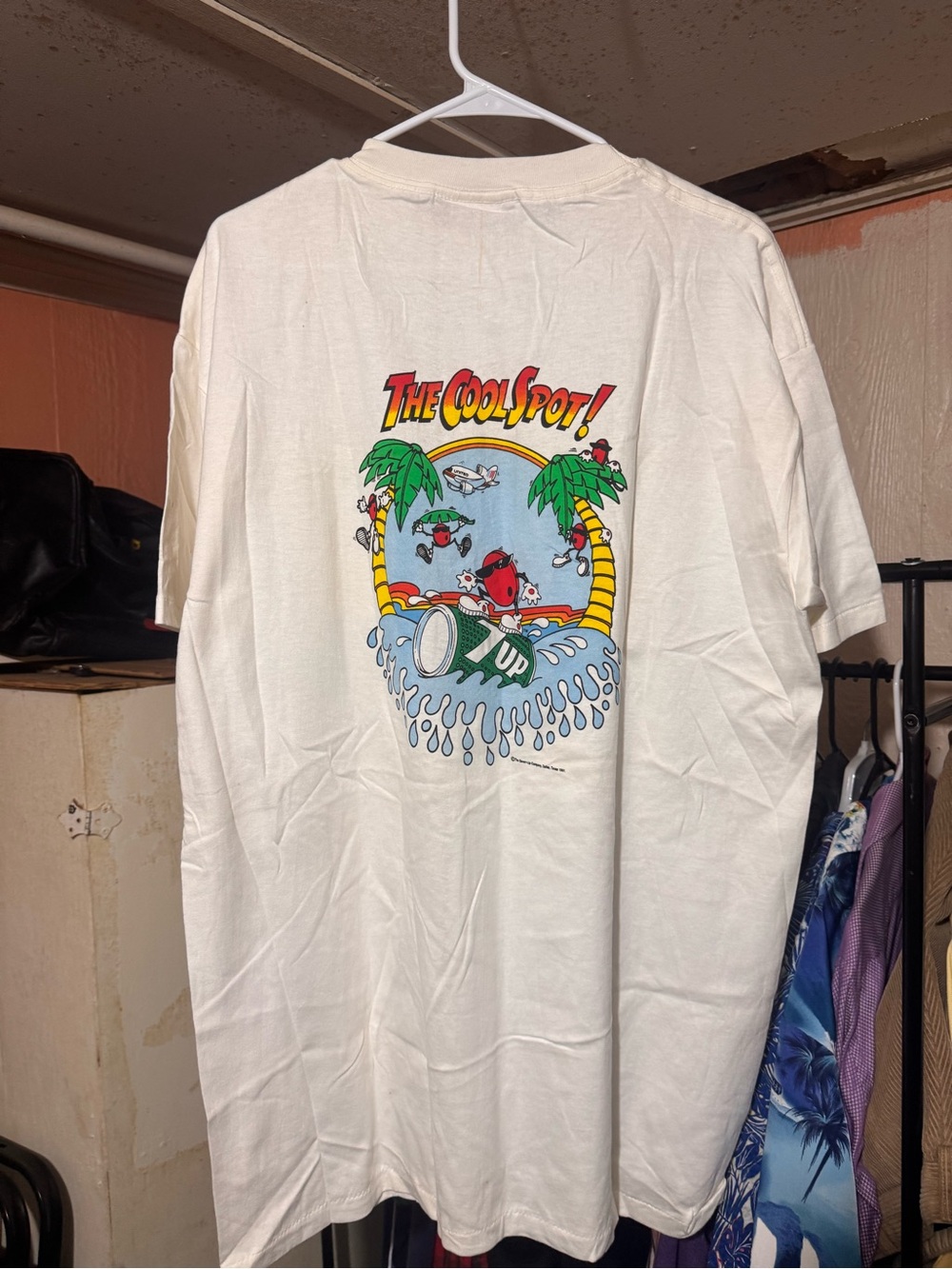 Vintage Seven Up Retro Soda Pop 90s Cool Spot Promo Dallas Texas XL T Shirt